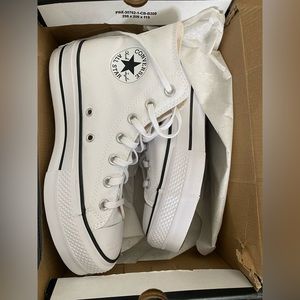 White Platform Converse